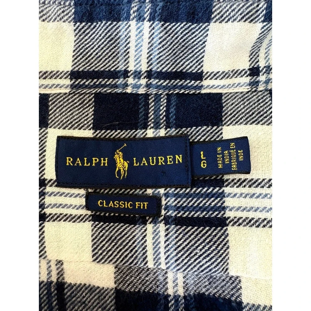 Polo Ralph Lauren Classic Fit Shirt Mens Large Multi Plaid‎ Flannel Casual Wear